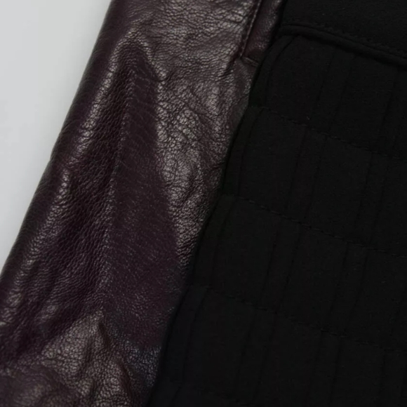 MINI SKIRT PURPLE BLACK FAUX LEATHER SIZE 26 LOT 2 - Picture 2 of 5